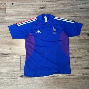 Adidas Vintage Mens Medium France 2002/2004 Home Soccer Jersey